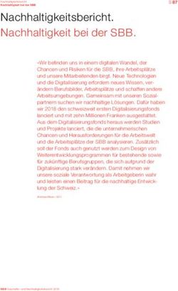 Nachhaltigkeitsbericht. Nachhaltigkeit bei der SBB.