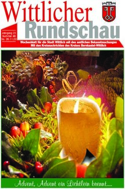 Advent, Advent ein Lichtlein brennt - Jahrgang 21 Nummer 48 Sa. 28.11.20 - Stadt Wittlich