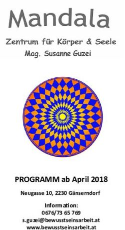 PROGRAMM ab April 2018 - Information: 0676/73 65 769 Neugasse 10, 2230 Gänserndorf - Bewusstseinsarbeit - Yoga ...