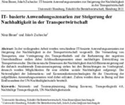 IT- basierte Anwendungsszenarien zur Steigerung der Nachhaltigkeit in der Transportwirtschaft - Fakultät BWL