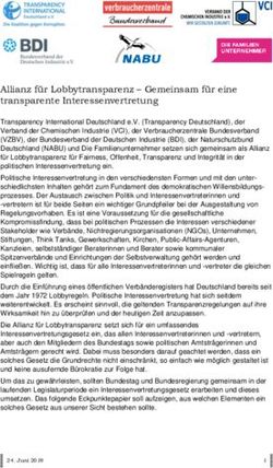 Allianz für Lobbytransparenz - Gemeinsam für eine transparente Interessenvertretung - VCI