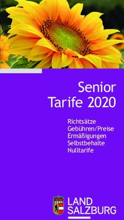 Senior Tarife 2020 Richtsätze Gebühren/Preise Ermäßigungen Selbstbehalte Nulltarife - Land Salzburg