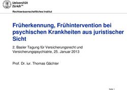 Früherkennung, Frühintervention bei psychischen Krankheiten aus juristischer Sicht - Basler Tagung für Versicherungsrecht und ...