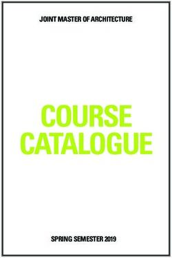 COURSE CATALOGUE - JOINT MASTER OF ARCHITECTURE - SPRING SEMESTER 2019 - HES-SO