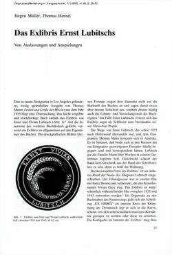 Das Exlibris Ernst Lubitschs - Von Auslassungen und Anspielungen