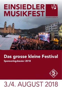 Das grosse kleine Festival - Sponsoringdossier 2018 - Einsiedler Musikfest