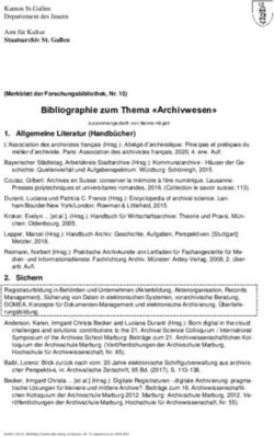 Bibliographie zum Thema "Archivwesen" - Kanton St. Gallen