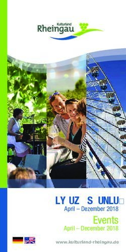 Veranstaltungen Events April - Dezember 2018 - www.kulturland-rheingau.de - im Kulturland Rheingau