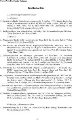 Publikationsliste - Institut f&uuml;r Zivilrecht