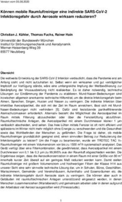K&Ouml;NNEN MOBILE RAUMLUFTREINIGER EINE INDIREKTE SARS-COV-2 INFEKTIONSGEFAHR DURCH AEROSOLE WIRKSAM REDUZIEREN?