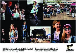 Kursprogramm in Homburg - Januar bis Dezember 2022 31. Sommerakademie in Blieskastel - ARTefix