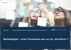 Nachhaltigkeit - echte Trendwende oder nur ein "Strohfeuer"? - März 2021 Stephan Wittwer, Leiter der Investmentspezialisten Private Clients ...