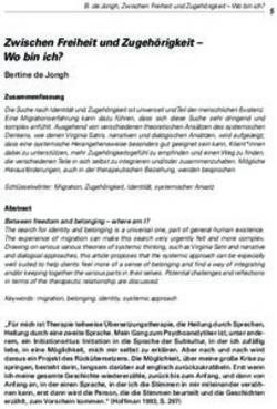 Zwischen Freiheit und Zugeh&ouml;rigkeit - Wo bin ich? - Berlin Counselling