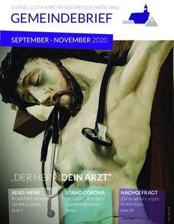 GEMEINDEBRIEF SEPTEMBER - NOVEMBER 2020