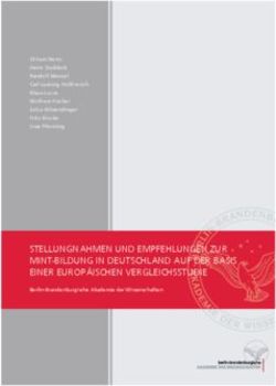 STELLUNGNAHMEN UND EMPFEHLUNGEN ZUR MINT-BILDUNG IN DEUTSCHLAND AUF DER BASIS EINER EUROPÄISCHEN VERGLEICHSSTUDIE