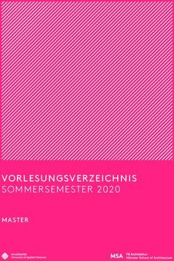 VORLESUNGSVERZEICHNIS SOMMERSEMESTER 2020 - MASTER