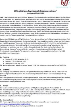 BFF-AUSBILDUNG "PSYCHOSOZIALE PROZESSBEGLEITUNG" DURCHGANG 2019 / 2020 - DGFPI