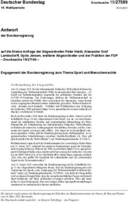 Antwort der Bundesregierung - Deutscher Bundestag
