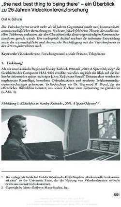 "the next best thing to being there" - ein Überblick zu 25 Jahren Videokonferenzforschung - Nomos eLibrary