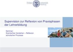 Supervision zur Reflexion von Praxisphasen der Lehrerbildung - Seminar: Szenisches Verstehen - Reflexion schulischer Prozesse