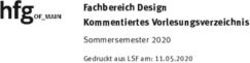 Fachbereich Design Kommentiertes Vorlesungsverzeichnis - Sommersemester 2020 Gedruckt aus LSF am: 11.05.2020