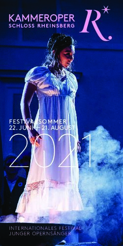 JUNI - 21. AUGUST 2021 - INTERNATIONALES FESTIVAL JUNGER OPERNS&Auml;NGER - Kammeroper Schloss Rheinsberg