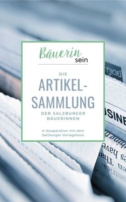 ARTIKEL-SAMMLUNG DER SALZBURGER - in Kooperation mit dem Salzburger Verlagshaus - baeuerinnen.at