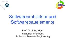 Softwarearchitektur und Softwarebauelemente - Prof. Dr. Erika Horn Institut für Informatik Professur Software Engineering - SOFTARCH