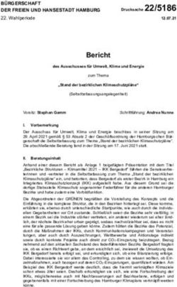 Bericht - Hamburgische B&uuml;rgerschaft