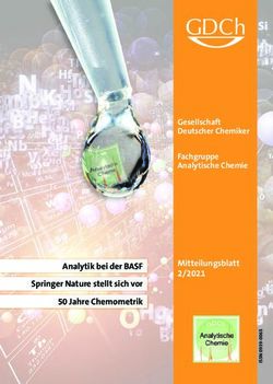Mitteilungsblatt 2/2021 - Analytik bei der BASF Springer Nature stellt sich vor 50 Jahre Chemometrik