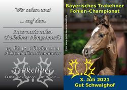 Trakehner - Bayerisches Trakehner Fohlen-Championat - Juli 2021 Gut Schwaighof - Trakehner ...