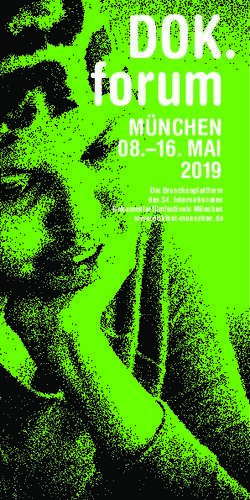 DOK. forum MÜNCHEN 08.-16. MAI 2019 - DOK.fest München