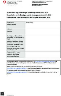 Vernehmlassung zur Strategie Nachhaltige Entwicklung 2030 Consultation sur la Strat&eacute;gie pour le d&eacute;veloppement durable 2030 Consultazione sulla ...