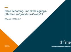 Neue Reporting- und Offenlegungs-pflichten aufgrund von Covid-19 - EBA/GL/2020/07 - d-fine