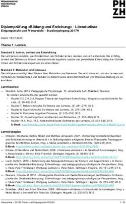 Diplomprüfung "Bildung und Erziehung" - Literaturliste - PH Zürich