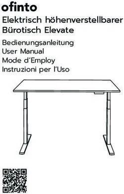 Elektrisch h&ouml;henverstellbarer B&uuml;rotisch Elevate - Bedienungsanleitung User Manual Mode d'Employ Instruzioni per l'Uso - ofinto