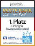 SIEGER 2021 - BESTE BANK 2021 - Volksbank Mittlerer Neckar eG