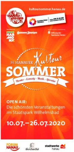 10.07.-26.07.2020 OPEN AIR: Die sch&ouml;nsten Veranstaltungen im Staatspark Wilhelmsbad - Stadt Hanau
