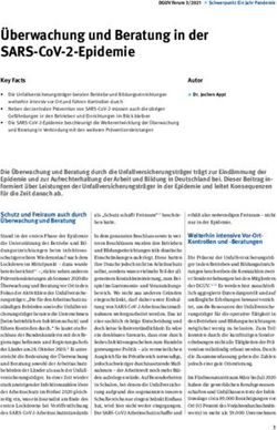 &Uuml;BERWACHUNG UND BERATUNG IN DER SARS-COV-2-EPIDEMIE