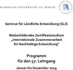 Programm für den 57. Lehrgang - Januar bis Dezember 2019 - Seminar für Ländliche Entwicklung (SLE) Weiterbildendes Zertifikatsstudium ...