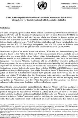 UNHCR-Hintergrundinformation über ethnische Albaner aus dem Kosovo, die nach wie vor des internationalen Rechtsschutzes bedürfen