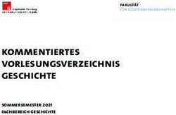Kommentiertes Vorlesungsverzeichnis Geschichte - Sommersemester 2021 Fachbereich Geschichte