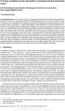 Warum verzichten zweite und dritte Generation auf den deutschen Pass?1