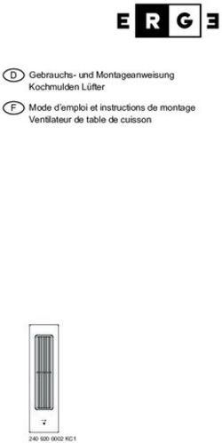 Gebrauchs- und Montageanweisung Kochmulden L&uuml;fter Mode d'emploi et instructions de montage Ventilateur de table de cuisson - 240 920 0002 KC1