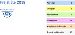 Preisliste 2019 Neurologie Orthop&auml;die Psychosomatik Zimmerpreise - Klinik Pirawarth