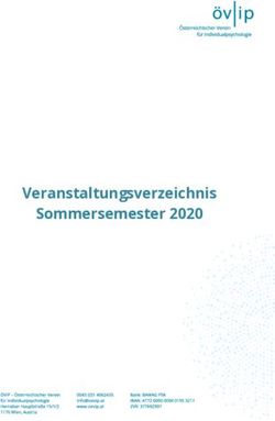 Veranstaltungsverzeichnis Sommersemester 2020