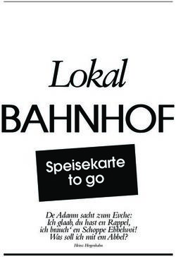 BAHNHOF Lokal - Speisekarte to go - Lokalbahnhof