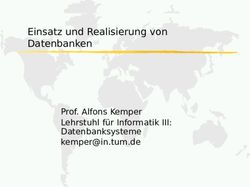 Einsatz und Realisierung von Datenbanken - Prof. Alfons Kemper Lehrstuhl f&uuml;r Informatik III: Datenbanksysteme - Lehrstuhl ...