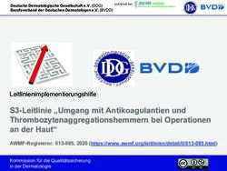 S3-Leitlinie "Umgang mit Antikoagulantien und Thrombozytenaggregationshemmern bei Operationen an der Haut" - AWMF