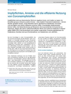 Impfpfl ichten, Anreize und die effi ziente Nutzung von Coronaimpfstoff en